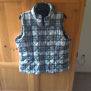 Jane Ashley Plaid Puffer Vest Women's XL